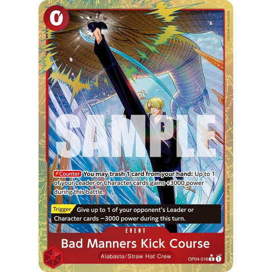 Image for Bad Manners Kick Course (Alternate Art) (OP04-016) (PRB-02) - One Piece Card Game
