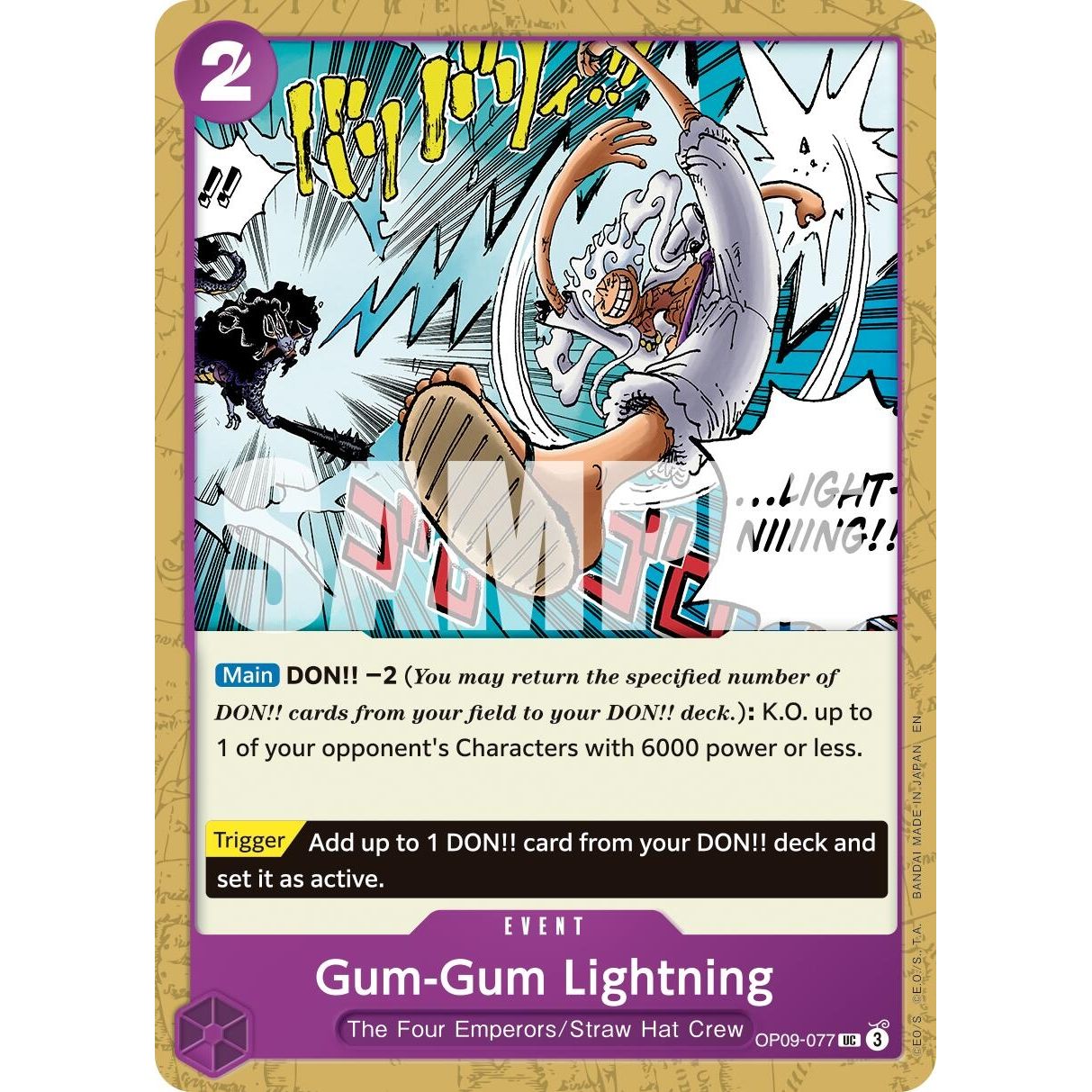 Image for Gum-Gum Lightning (Reprint) (OP09-077) (PRB-02) - One Piece Card Game