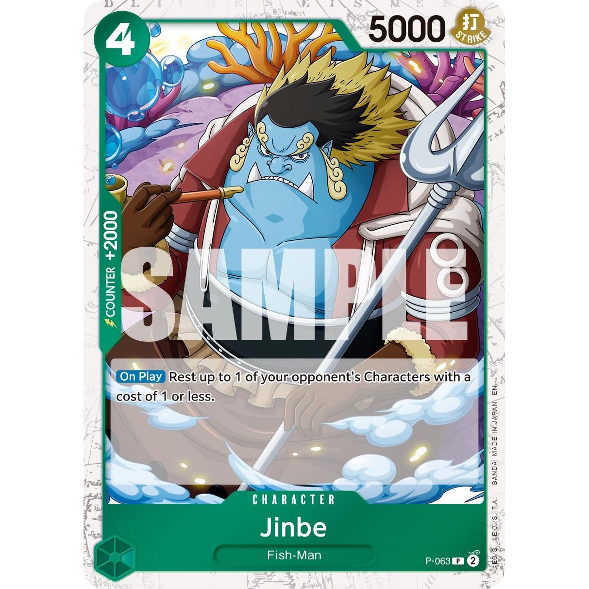 Image for Jinbe - P-063 (Pirate Foil) (P-063) (PRB-02) - One Piece Card Game