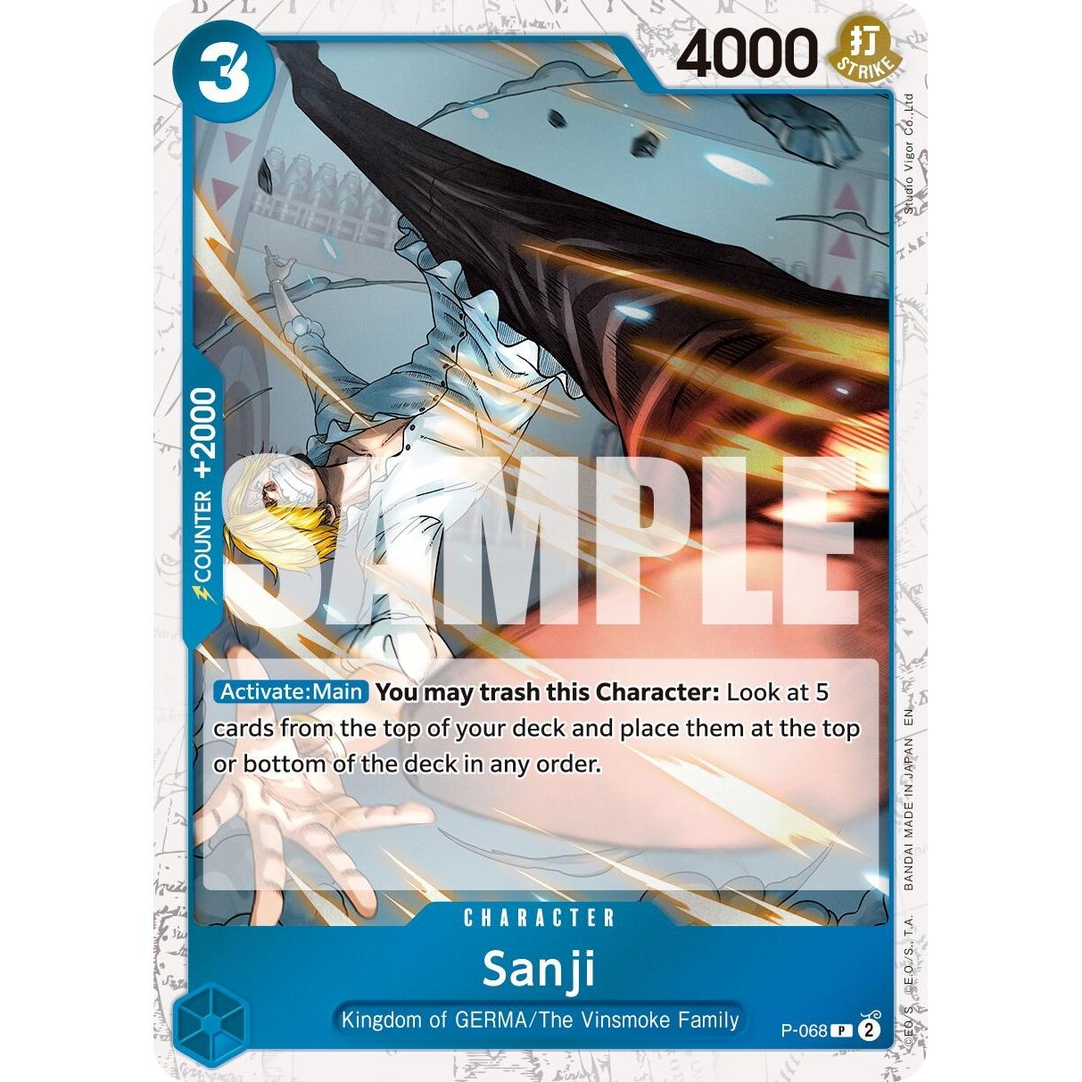 Image for Sanji - P-068 (Pirate Foil) (P-068) (PRB-02) - One Piece Card Game