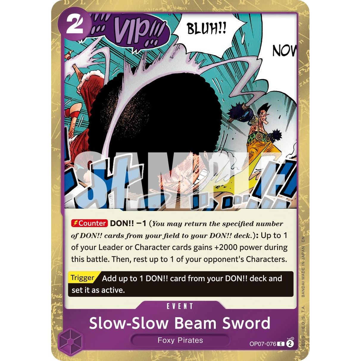 Image for Slow-Slow Beam Sword (Pirate Foil) (OP07-076) (PRB-02) - One Piece Card Game