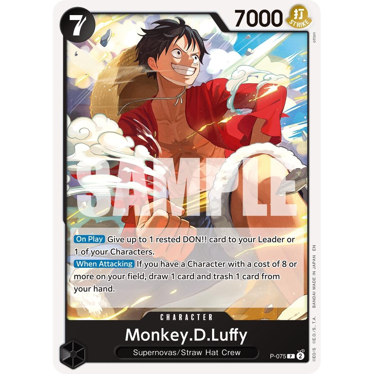 Image for Monkey.D.Luffy - P-075 (Reprint) (P-075) (PRB-02) - One Piece Card Game
