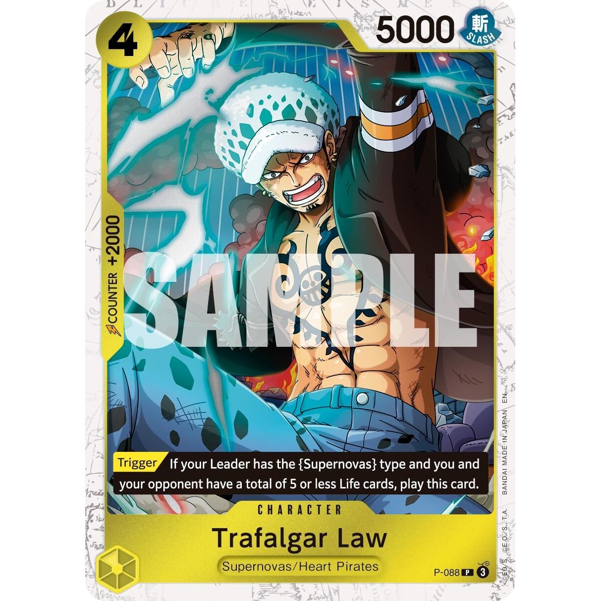 Image for Trafalgar Law -  P-088 (Pirate Foil) (P-088) (PRB-02) - One Piece Card Game