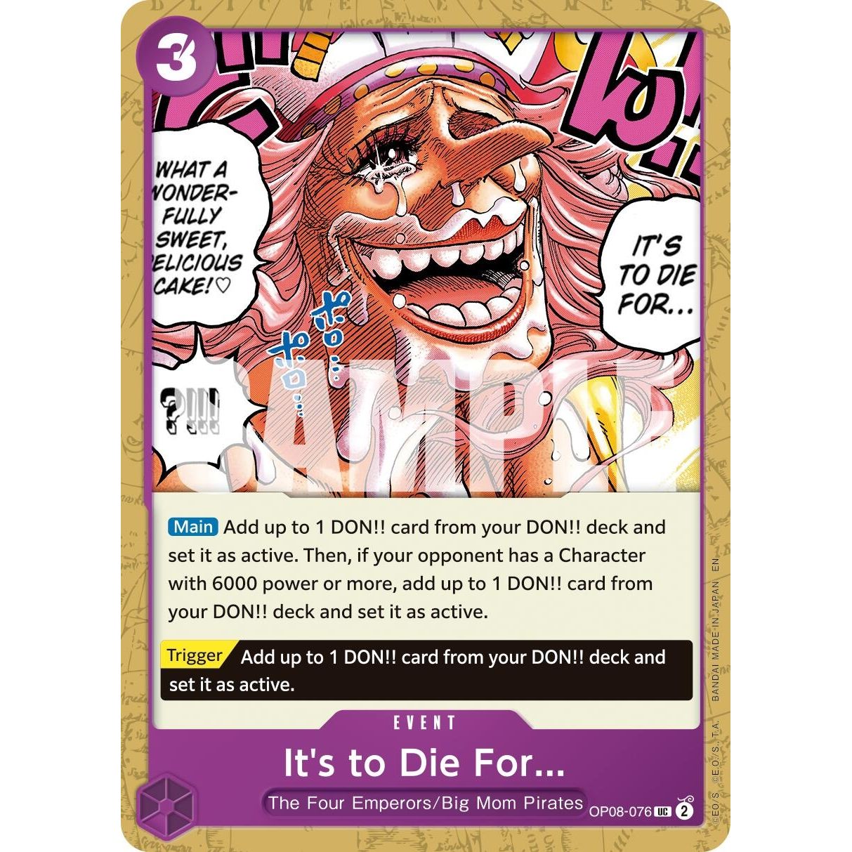 Image for It's to Die For (Reprint) (OP08-076) (PRB-02) - One Piece Card Game