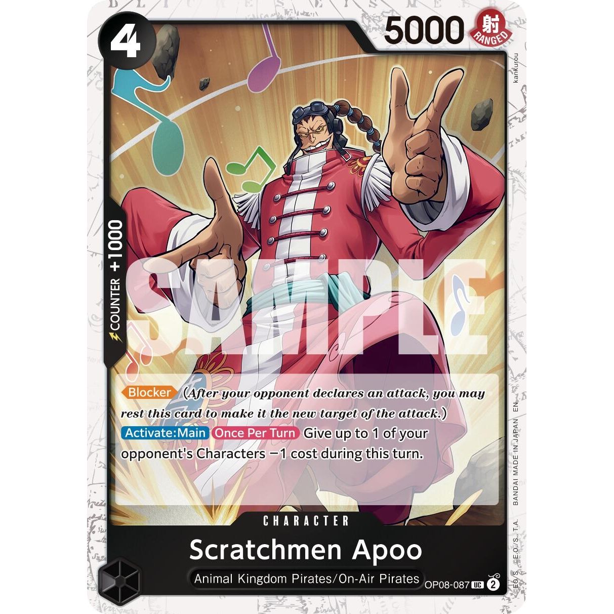 Image for Scratchmen Apoo - OP08-087 (Pirate Foil) (OP08-087) (PRB-02) - One Piece Card Game