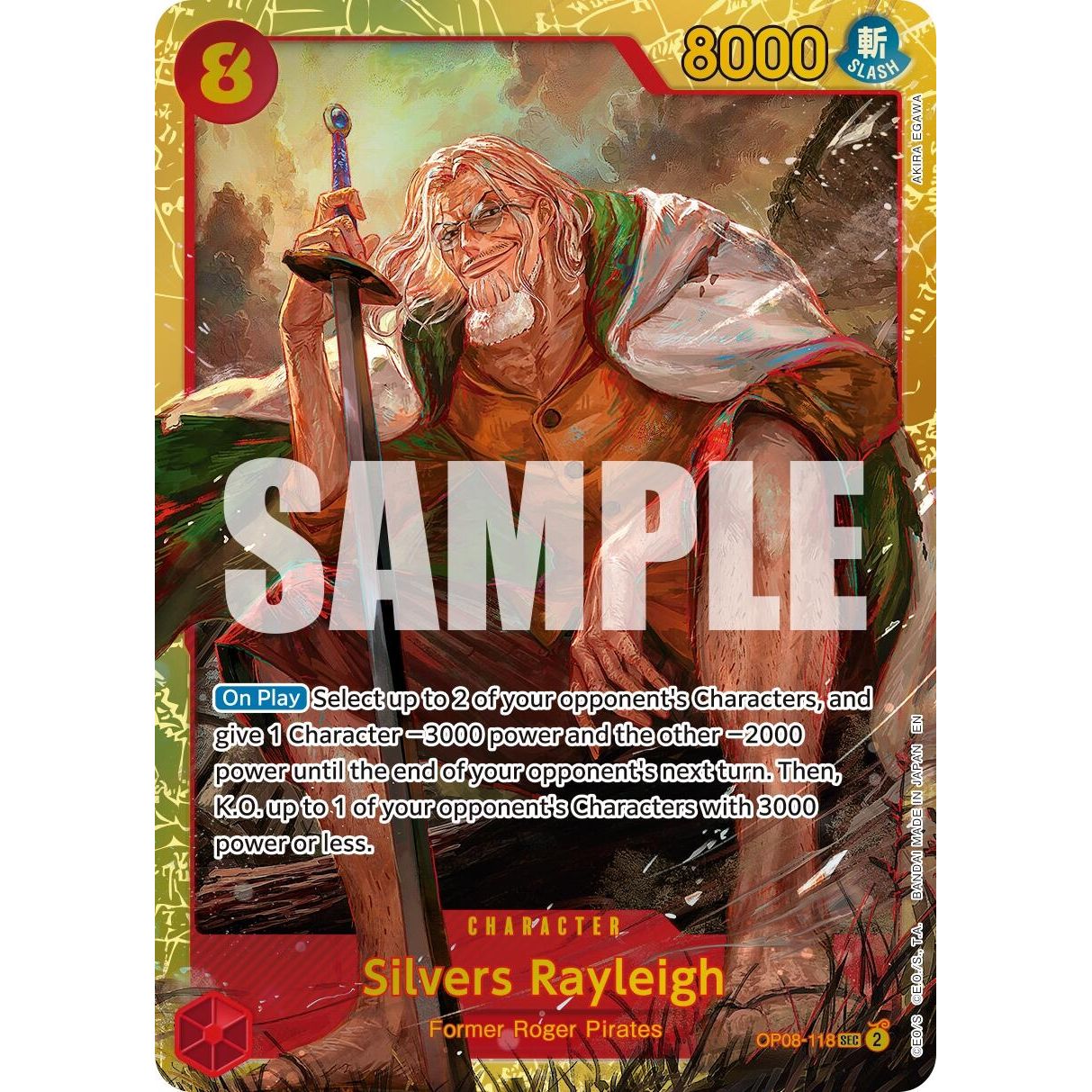 Image for Silvers Rayleigh - OP08-118 (Reprint) (OP08-118) (PRB-02) - One Piece Card Game