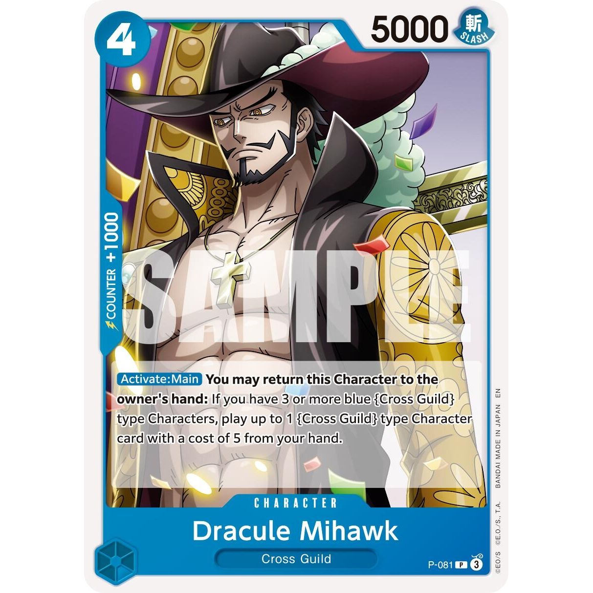 Image for Dracule Mihawk - P-081 (Reprint) (P-081) (PRB-02) - One Piece Card Game