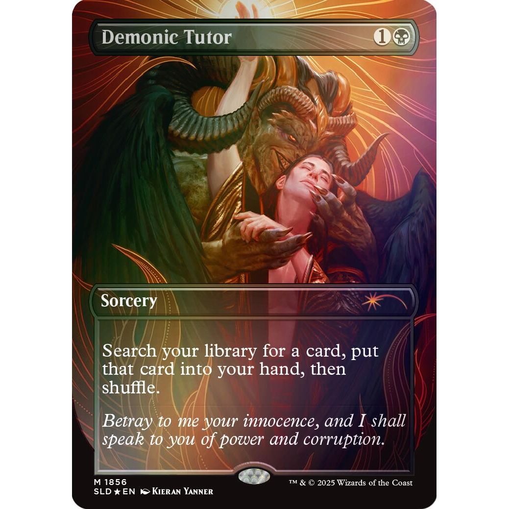Image for Demonic Tutor (Rainbow Foil) (1856) (SLD) - Magic: The Gathering