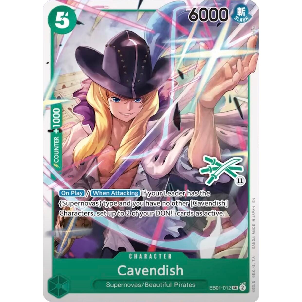 Image for Cavendish (Zoro Deck) (EB01-012) (LT-01) - One Piece Card Game