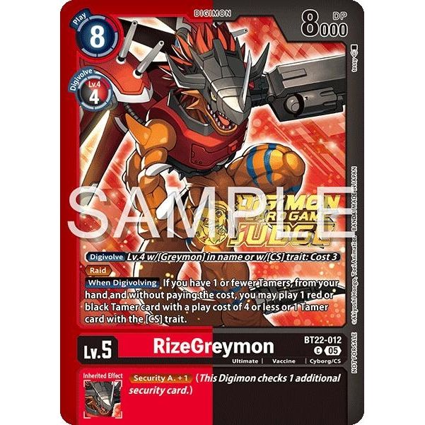 Image for RizeGreymon (Judge Pack 2025 Wave 2) (BT22-012 C) (BT22) - Digimon Card Game