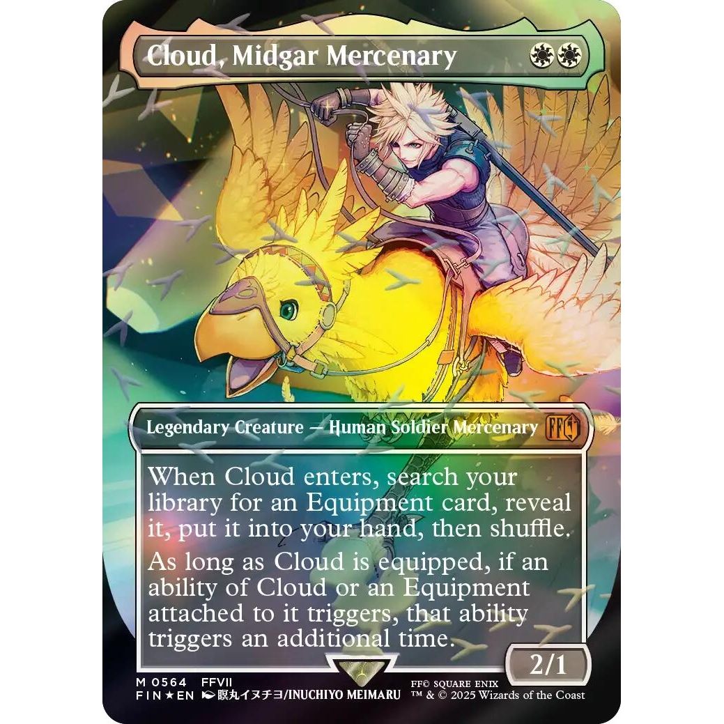 Image for Cloud, Midgar Mercenary (Borderless) (Chocobo Track Foil) (564) (FIN) - Magic: The Gathering