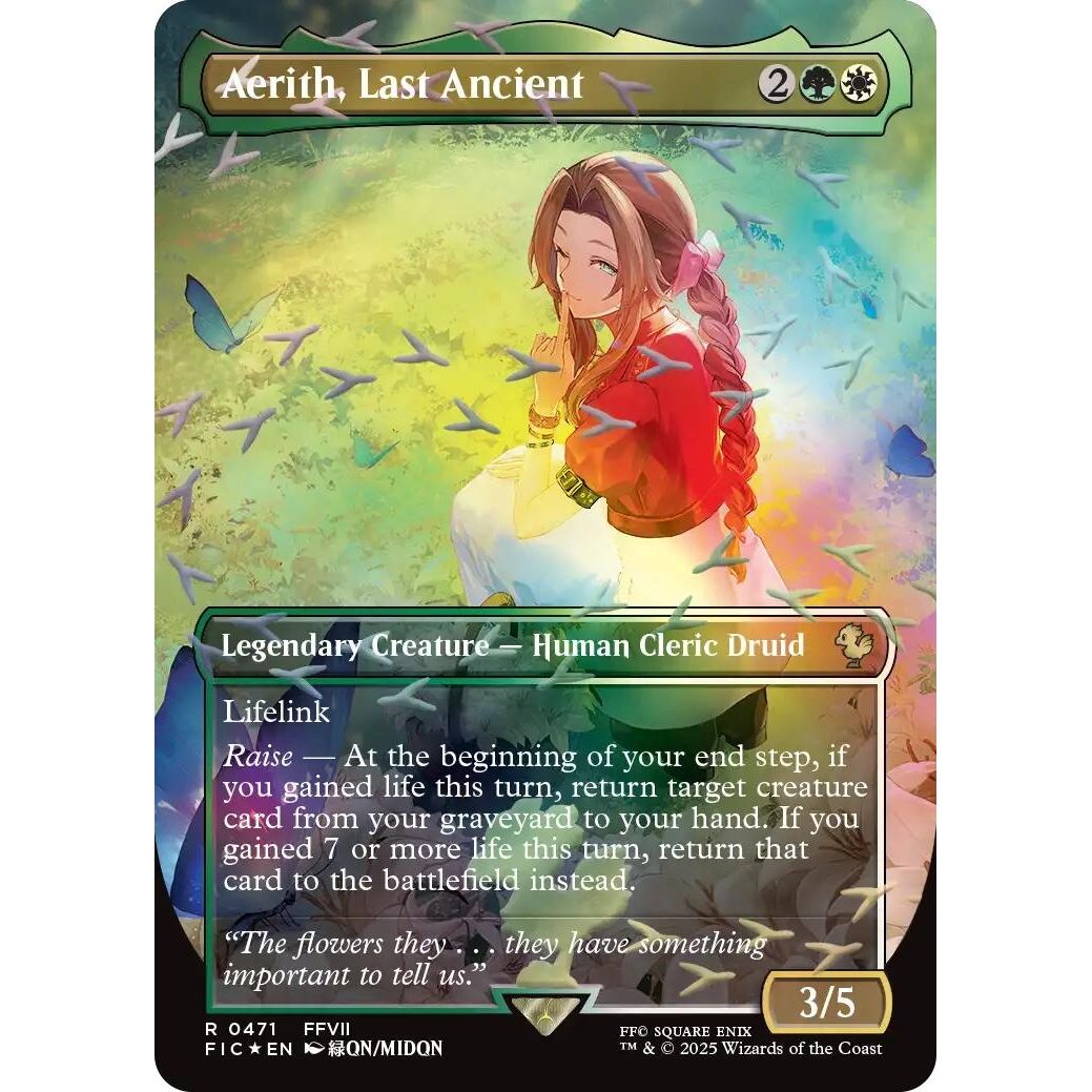 Image for Aerith, Last Ancient (Borderless) (Chocobo Track Foil) (471) (FIC) - Magic: The Gathering