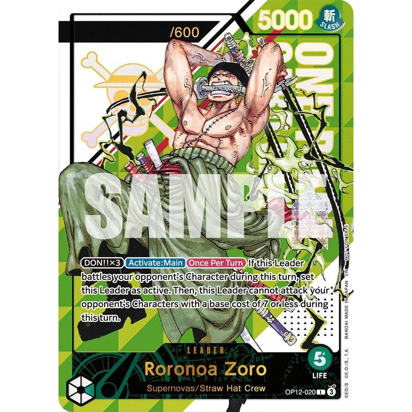 Image for Roronoa Zoro (Serial Numbered) (OP12-020) (OP-PR) - One Piece Card Game