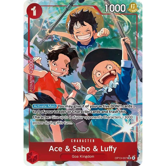 Image for Ace & Sabo & Luffy (Alternate Art) (OP13-007) (OP13) - One Piece Card Game