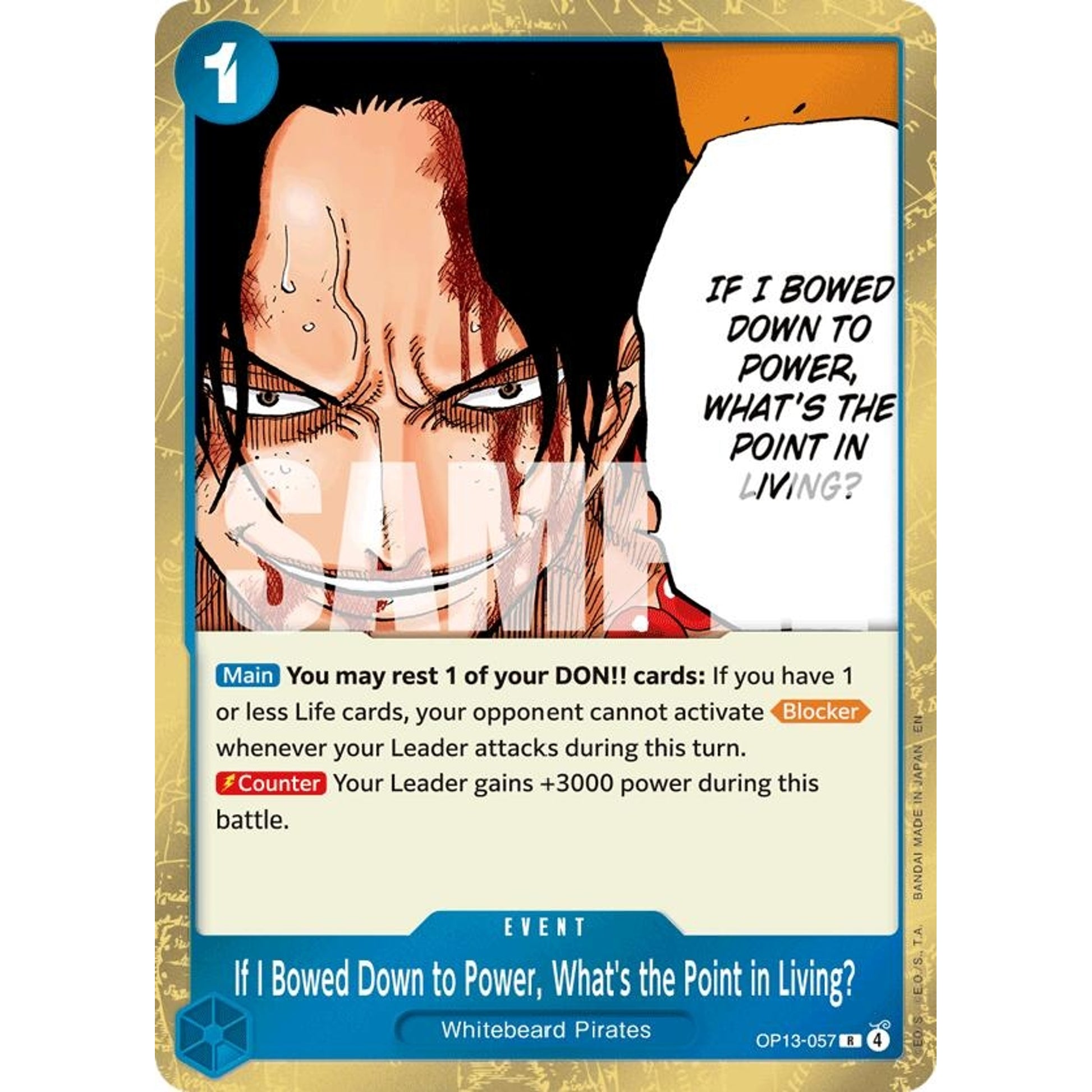 Image for If I Bowed Down to Power, What's the Point in Living? (OP13-057) (OP13) - One Piece Card Game