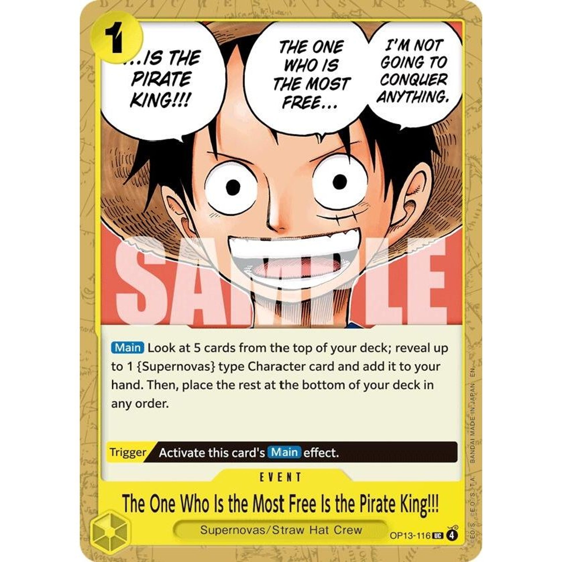 Image for The One Who Is the Most Free Is the Pirate King!!! (OP13-116) (OP13) - One Piece Card Game