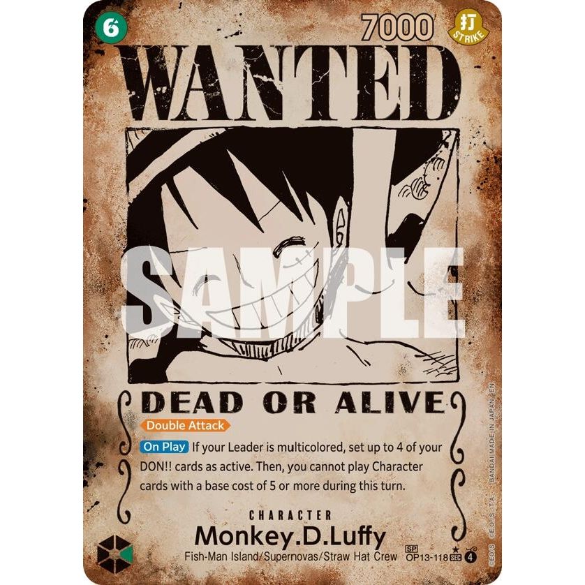 Image for Monkey.D.Luffy (118) (Wanted Poster) (OP13-118) (OP13) - One Piece Card Game