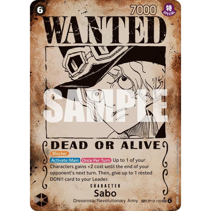Image for Sabo (120) (Wanted Poster) (OP13-120) (OP13) - One Piece Card Game