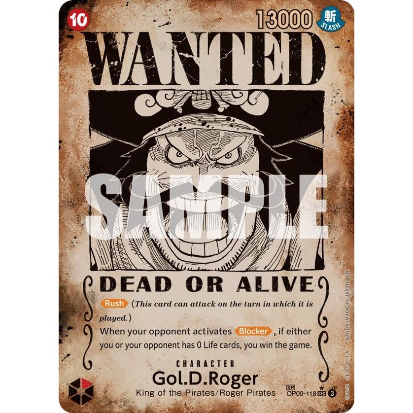 Image for Gol.D.Roger - OP09-118 (SP) (Wanted Poster) (OP09-118) (OP13) - One Piece Card Game