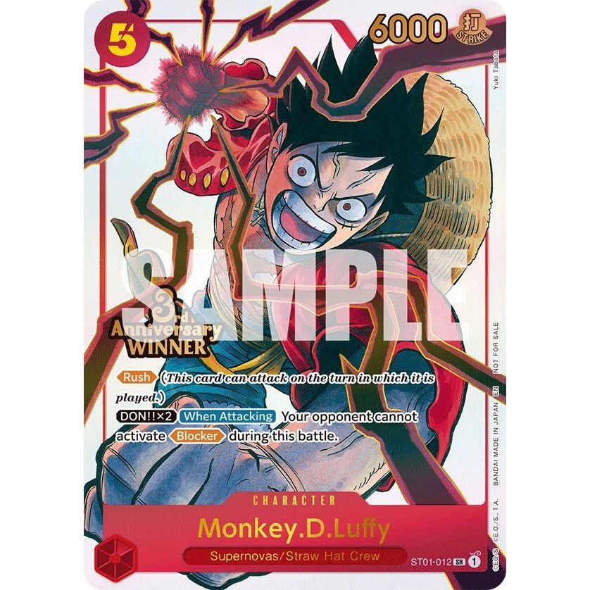 Image for Monkey.D.Luffy - ST01-012 (3rd Anniversary Winner) (ST01-012) (OP-PR) - One Piece Card Game