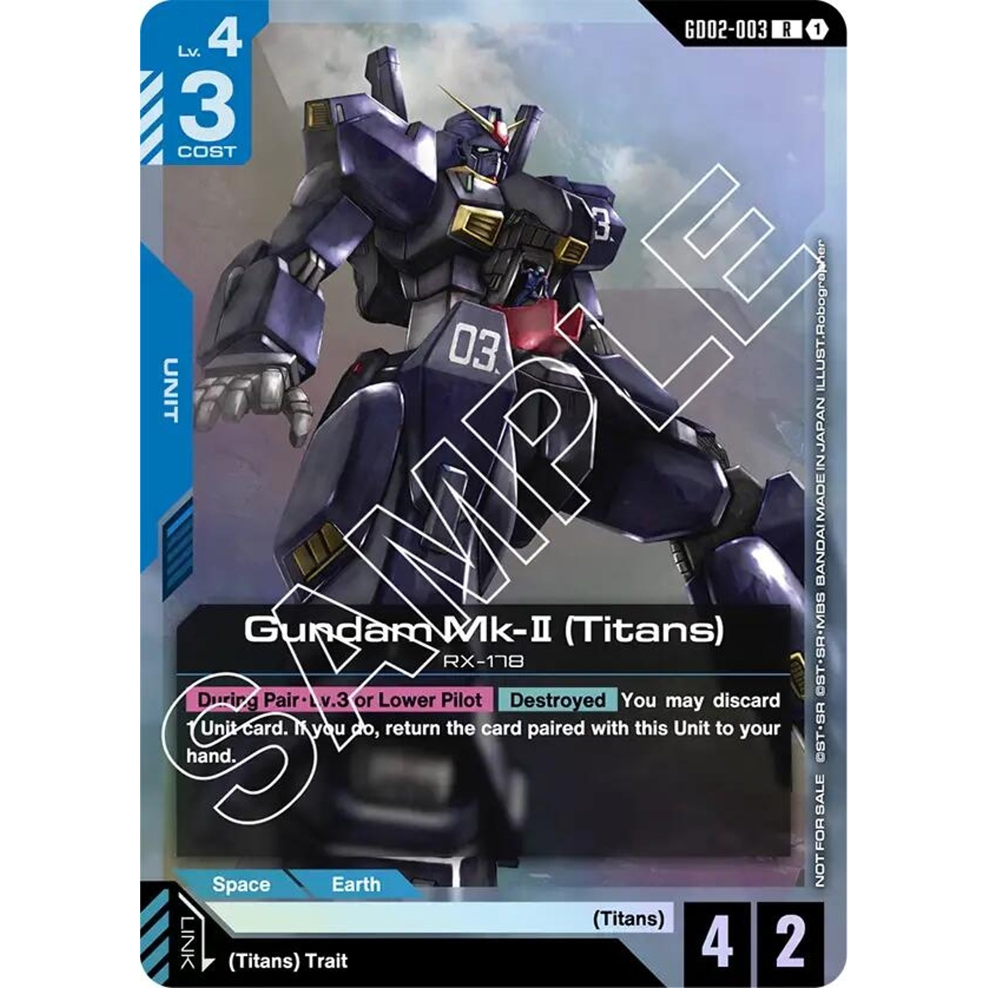 Image for Gundam Mk-II (Titans) (Store Tournament Participant Pack 02) (GD02-003) (GCG-PR) - Gundam Card Game