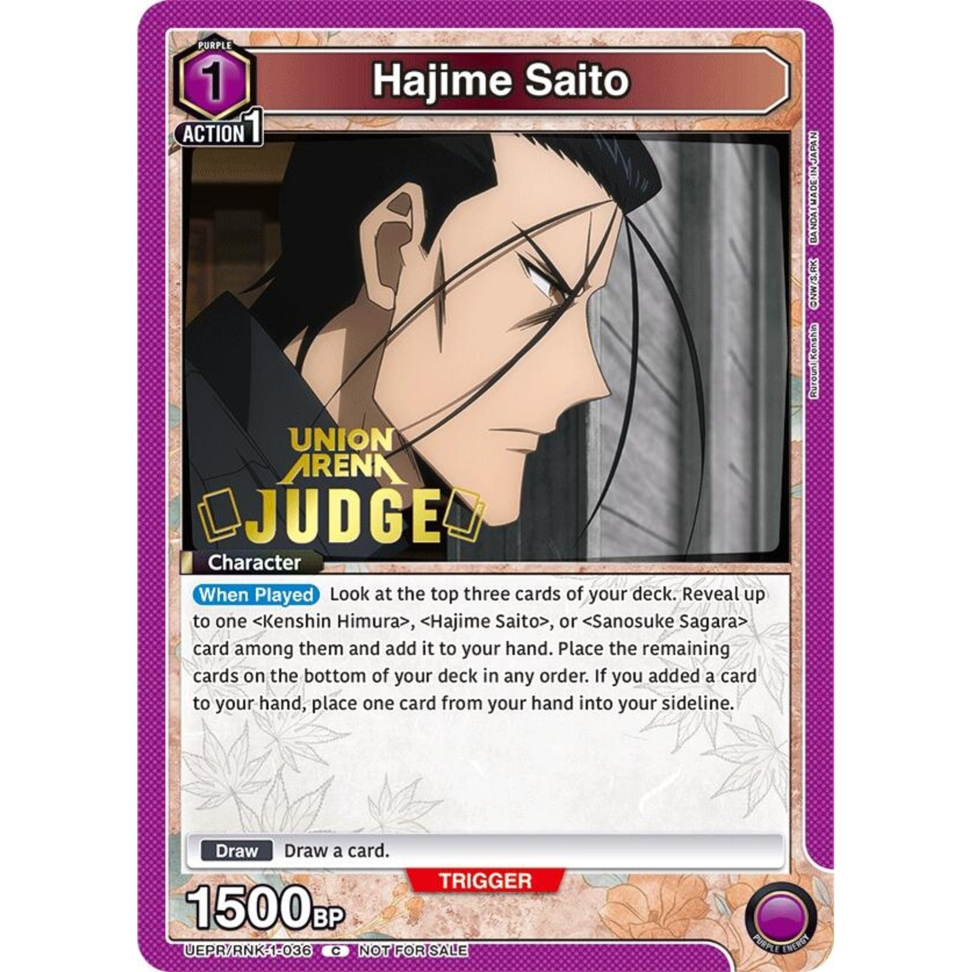Image for Hajime Saito (036) (Judge Pack) (UEPR/RNK-1-036) (UEPR) - Union Arena