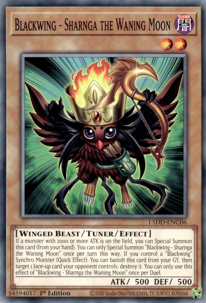 Image for Blackwing - Sharnga the Waning Moon (L5DD-ENC06) (L5DD) - YuGiOh