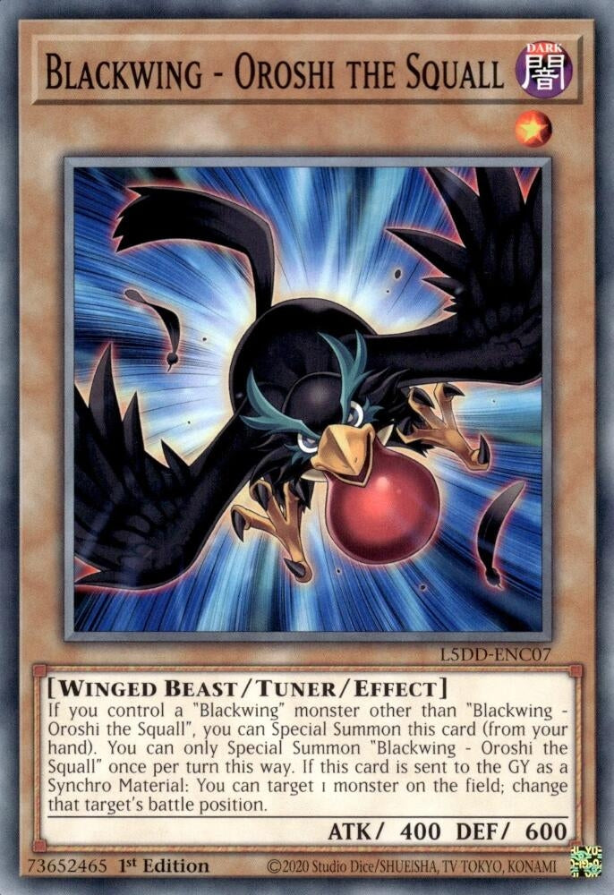 Image for Blackwing - Oroshi the Squall (L5DD-ENC07) (L5DD) - YuGiOh