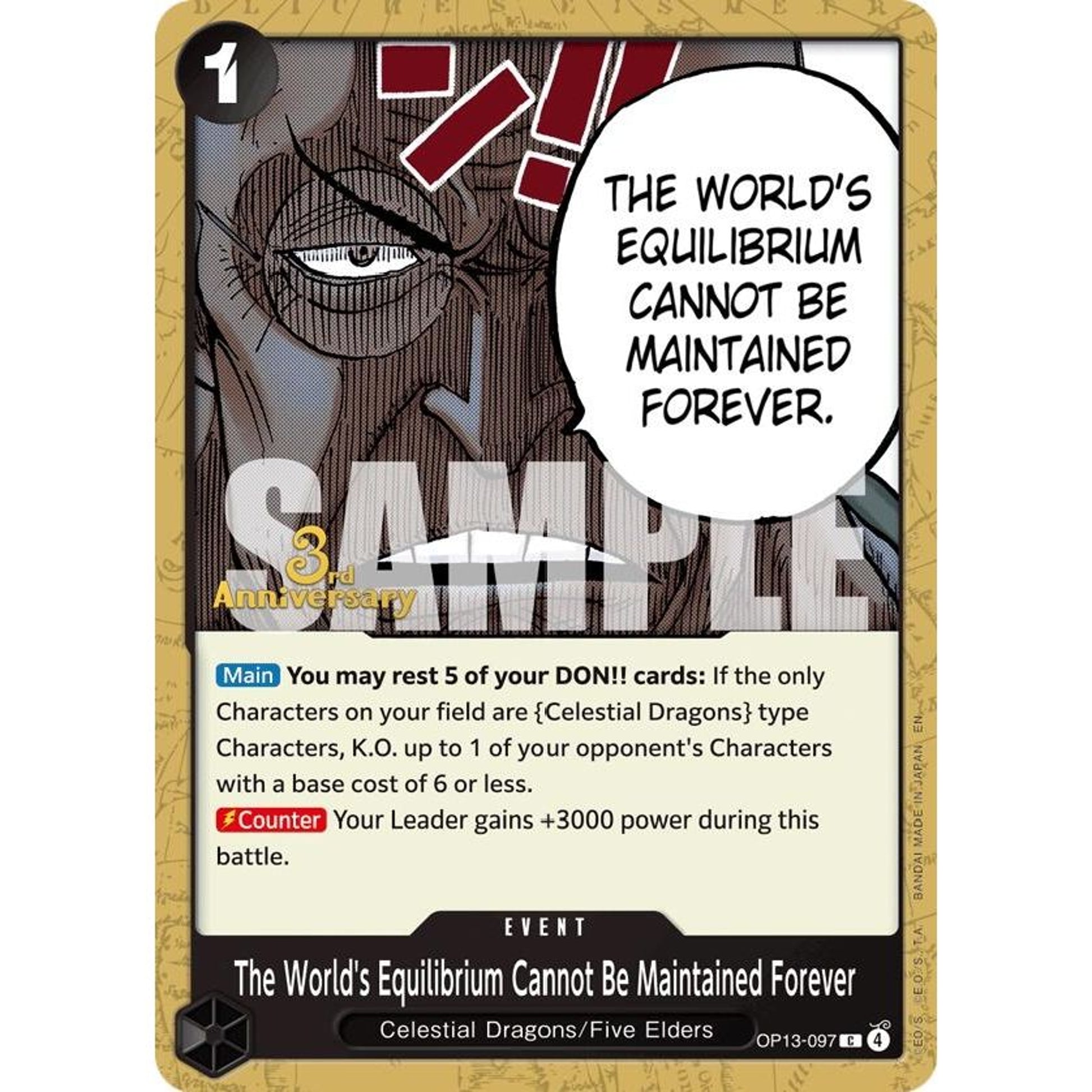 Image for The World's Equilibrium Cannot Be Maintained Forever (OP13-097) (OP13 ANN) - One Piece Card Game