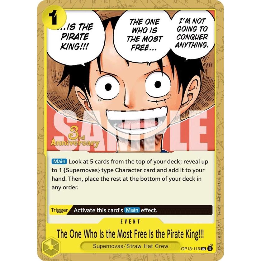 Image for The One Who Is the Most Free Is the Pirate King!!! (OP13-116) (OP13 ANN) - One Piece Card Game