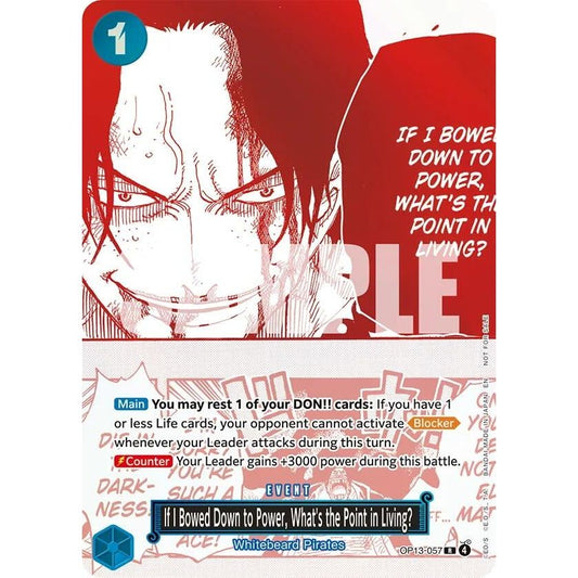 Image for If I Bowed Down to Power, What's the Point in Living? (3rd Anniversary Treasure Campaign Pack) (OP13-057) (OP-PR) - One Piece Card Game