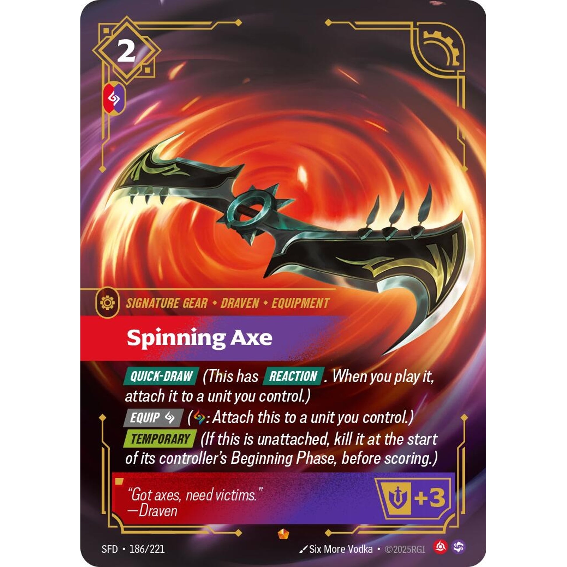 Image for Spinning Axe (186/221) (SFD) - Riftbound: League of Legends Trading Card Game