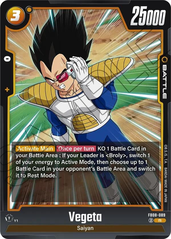 Image for Vegeta - FB08-089 (FB08-089) (FB08) - Dragon Ball Super: Fusion World
