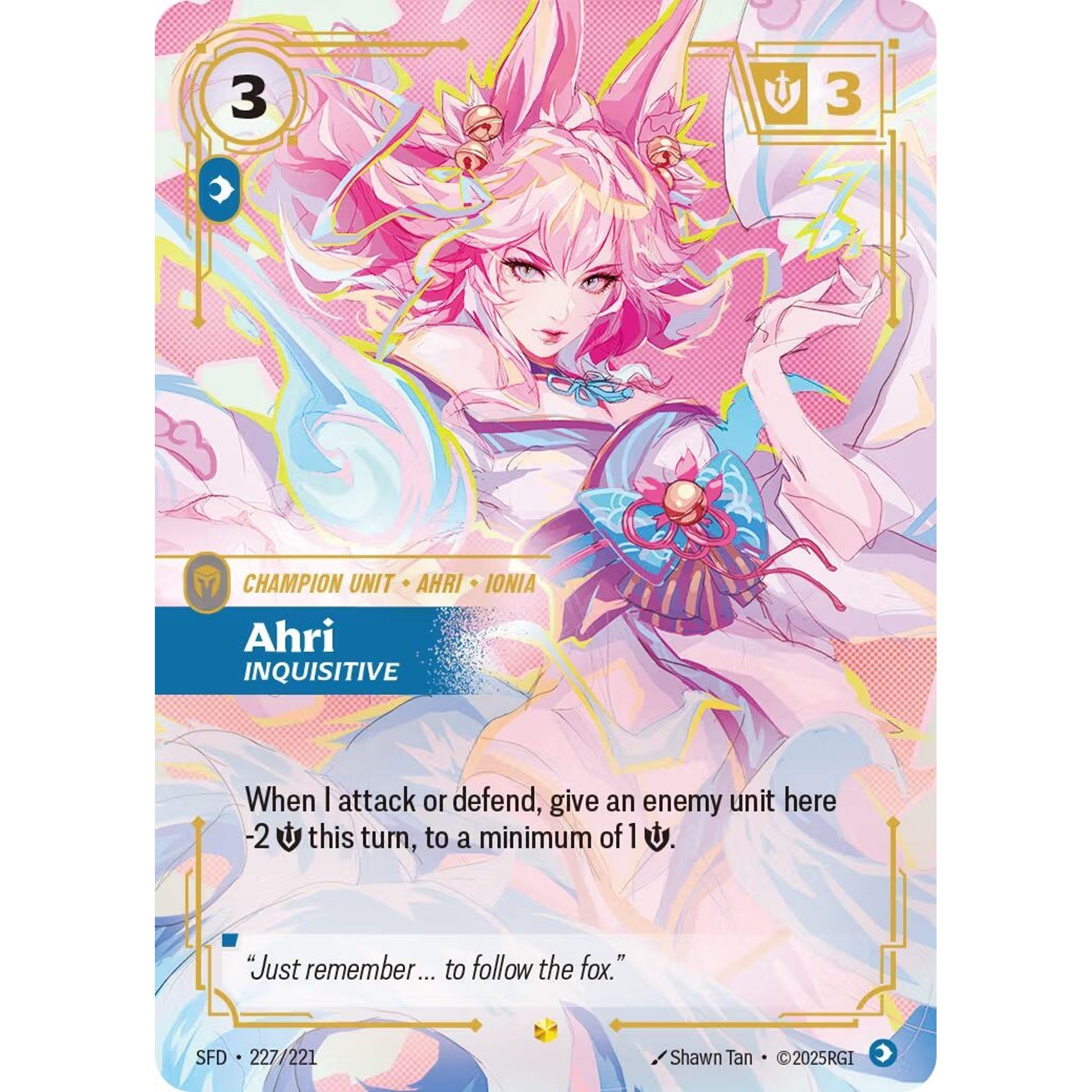 Image for Ahri, Inquisitive (Overnumbered) (227/221) (SFD) - Riftbound: League of Legends Trading Card Game