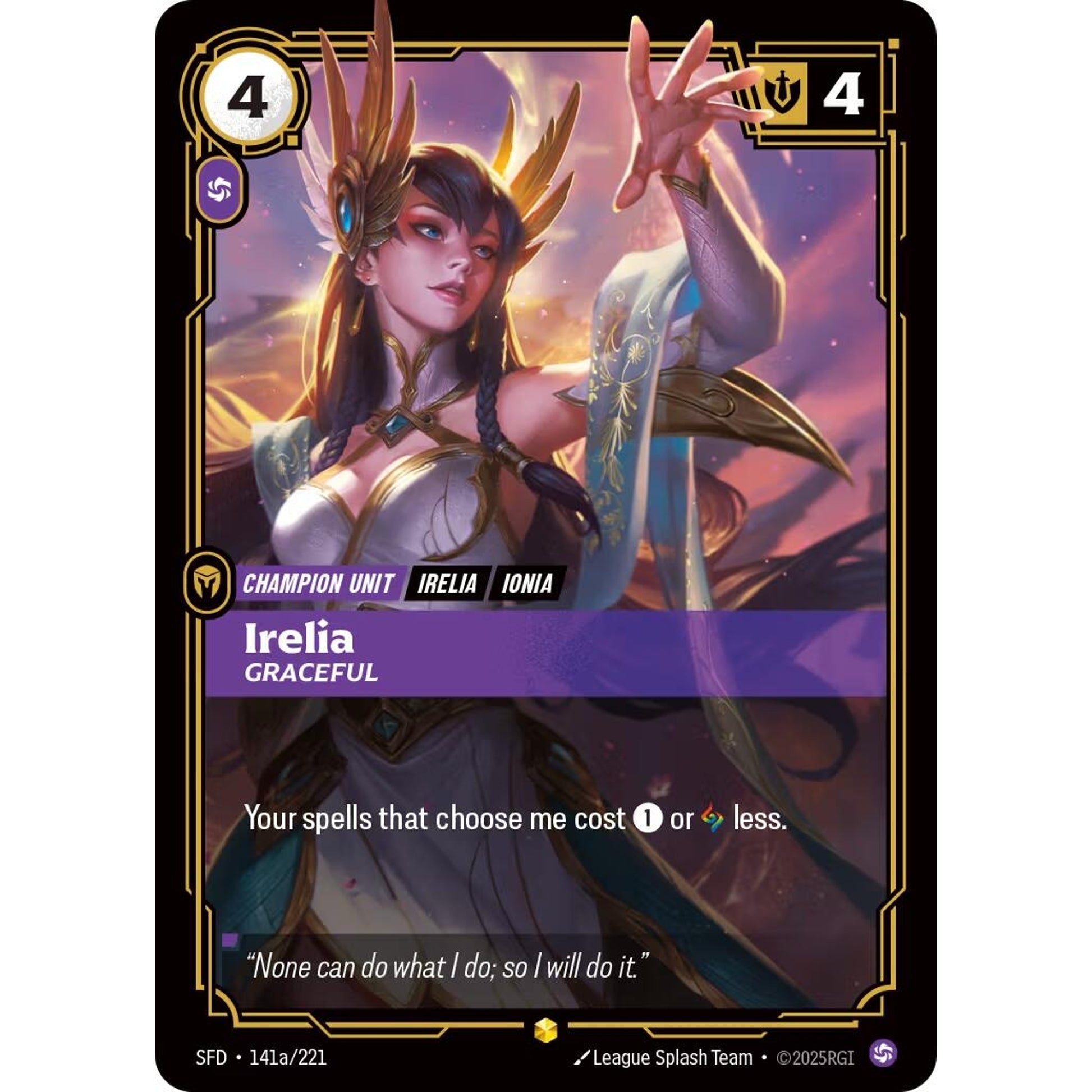 Image for Irelia, Graceful (Alternate Art) (141a/221) (SFD) - Riftbound: League of Legends Trading Card Game
