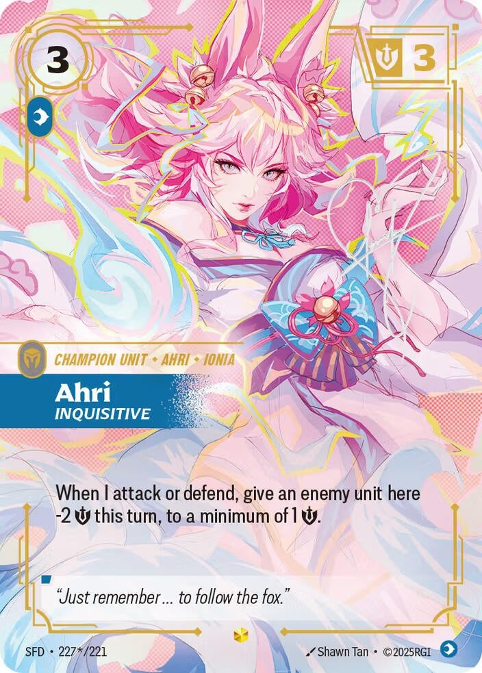 Image for Ahri, Inquisitive (Signature) (227*/221) (SFD) - Riftbound: League of Legends Trading Card Game