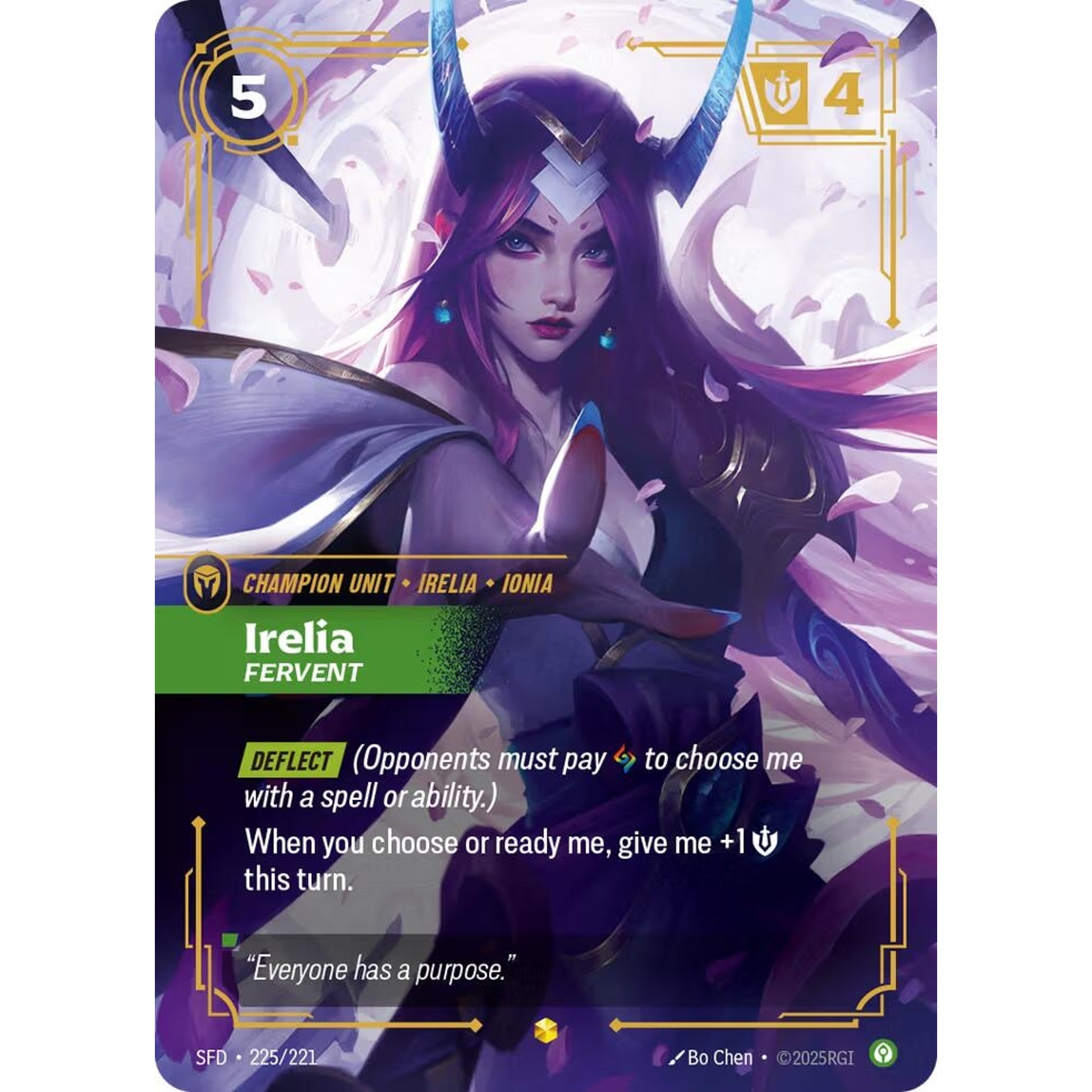 Image for Irelia, Fervent (Overnumbered) (225/221) (SFD) - Riftbound: League of Legends Trading Card Game