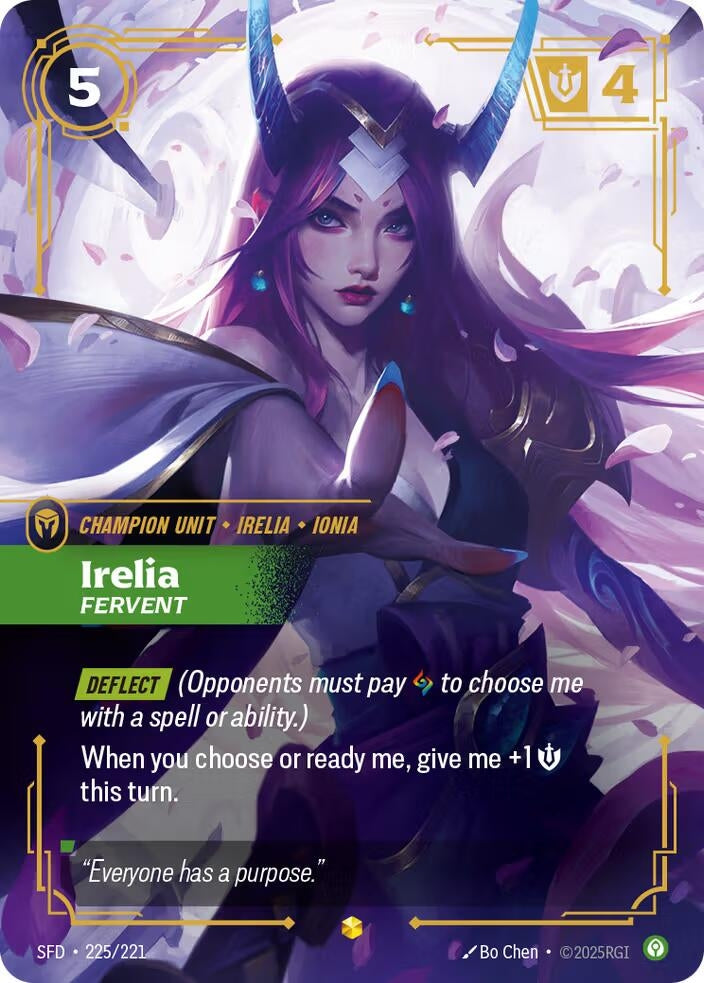 Image for Irelia, Fervent (Overnumbered) (225/221) (SFD) - Riftbound: League of Legends Trading Card Game