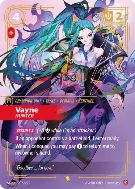Image for Vayne, Hunter (Signature) (223*/221) (SFD) - Riftbound: League of Legends Trading Card Game