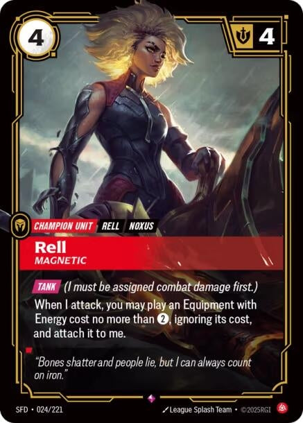 Image for Rell, Magnetic (024/221) (SFD) - Riftbound: League of Legends Trading Card Game