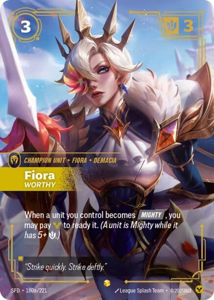 Image for Fiora, Worthy (Alternate Art) (180a/221) (SFD) - Riftbound: League of Legends Trading Card Game