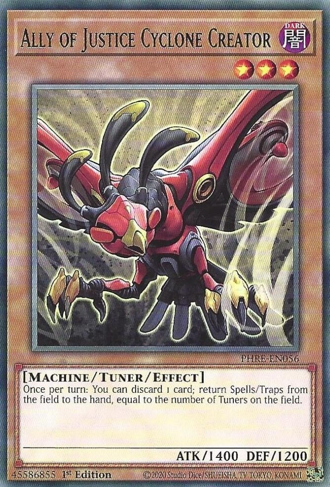 Image for Ally of Justice Cyclone Creator (PHRE-EN056) (PHRE) - YuGiOh
