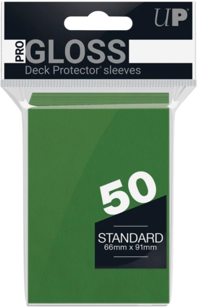 Image for PRO-Gloss Standard Deck Protectors - Green (50-Pack) (Modern Logo) - Card Sleeves