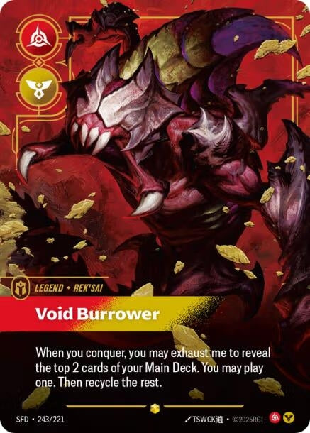 Image for Rek'sai, Void Burrower (Overnumbered) (243/221) (SFD) - Riftbound: League of Legends Trading Card Game
