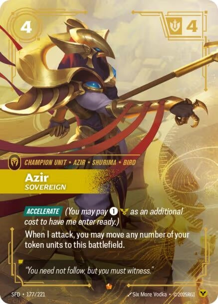 Image for Azir, Sovereign (177/221) (SFD) - Riftbound: League of Legends Trading Card Game