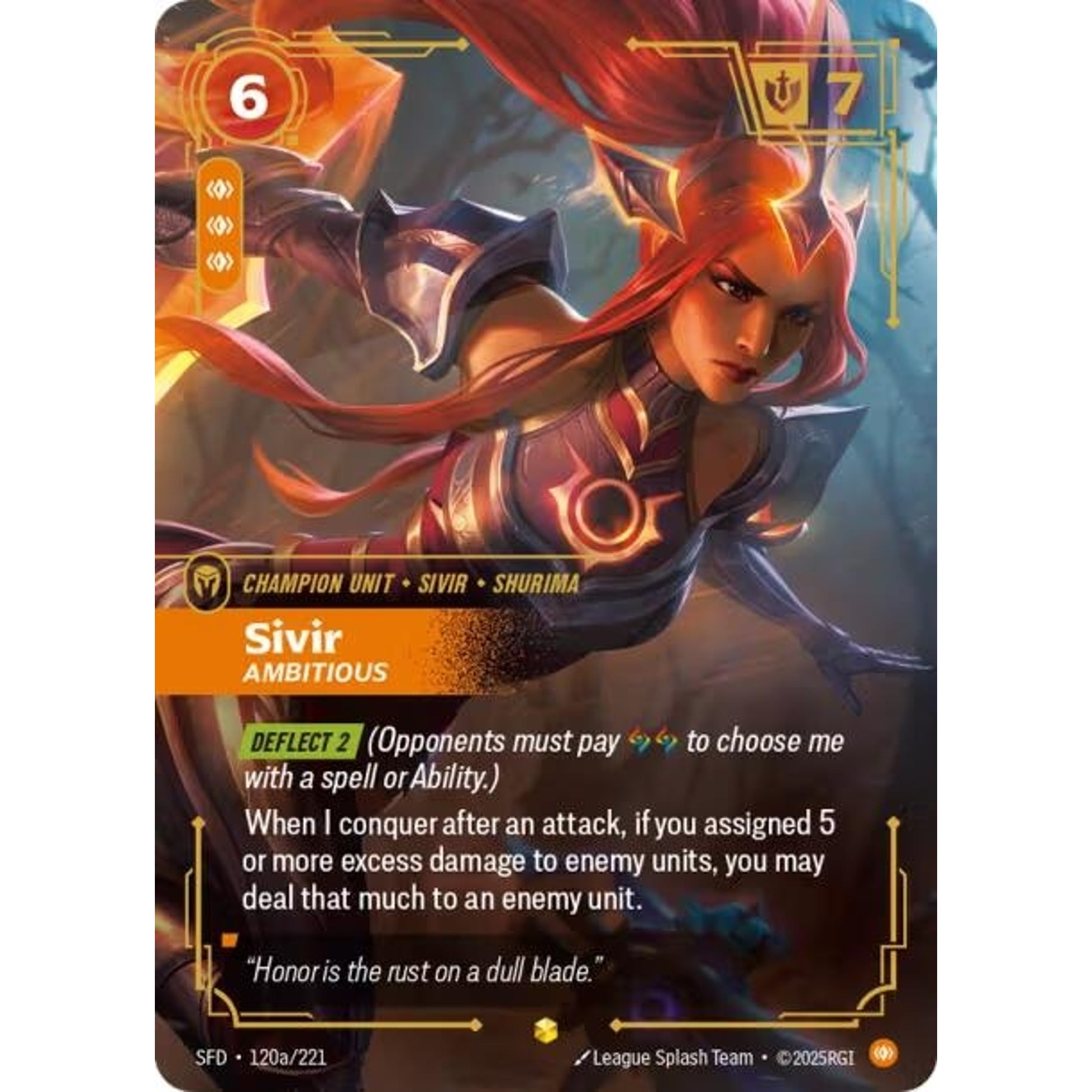 Image for Sivir, Ambitious (Alternate Art) (120a/221) (SFD) - Riftbound: League of Legends Trading Card Game