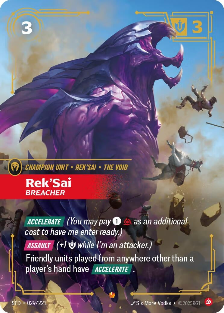 Image for Rek'Sai, Breacher (029/221) (SFD) - Riftbound: League of Legends Trading Card Game