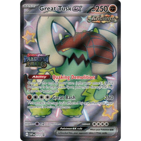 Image for Great Tusk ex - 072 (Paldean Fates Stamped) (072) (MCAP) - Pokemon