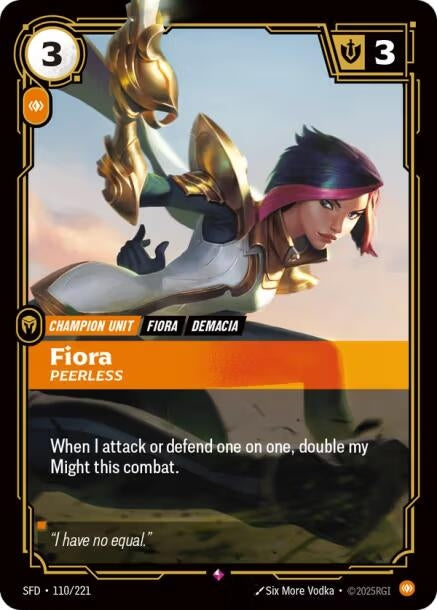 Image for Fiora, Peerless (110/221) (SFD) - Riftbound: League of Legends Trading Card Game