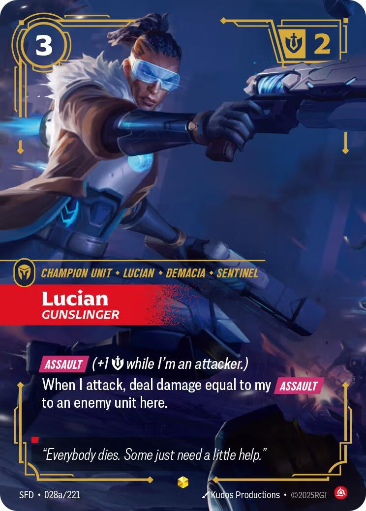 Image for Lucian, Gunslinger (Alternate Art) (028a/221) (SFD) - Riftbound: League of Legends Trading Card Game